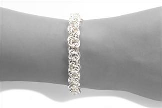 Karon.silver bracelet on wrist