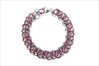 Karon.silver and pink bracelet