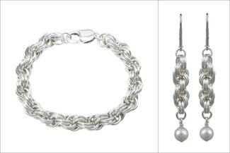 Karon.double spiral bracelet and earrings