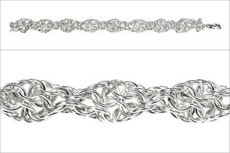 Karon.inverted spiral bracelet straight and close up