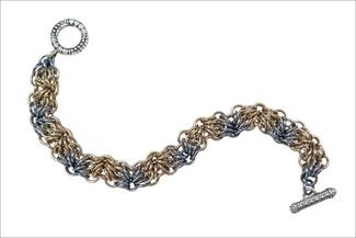 Kron.gold and dark silver bracelet