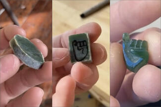 Keast.carved green hand