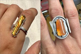 Keast.prong rings with yellow and orange stones