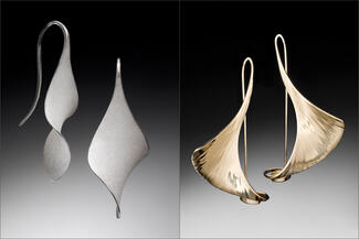 Leblanc.forged silver and gold earrings