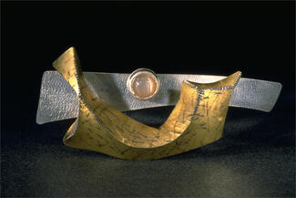 LewtonBrain.abstract gold and silver piece
