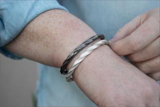 New.twisted cuffs being touched