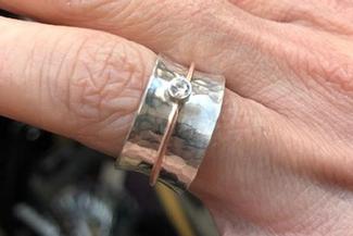 Pabon.silver tube set rings