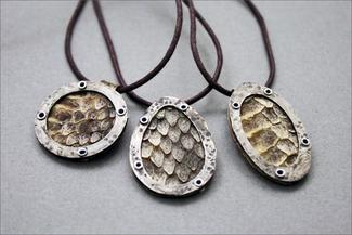 Pastel.silver snake pendants