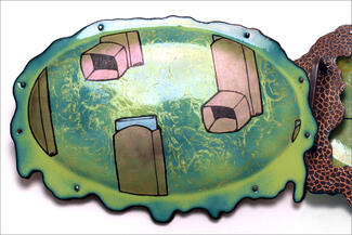 Pellini.luster enamel inhaler belt buckle