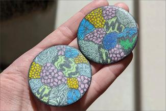 Pellini.luster enamel circles with textures