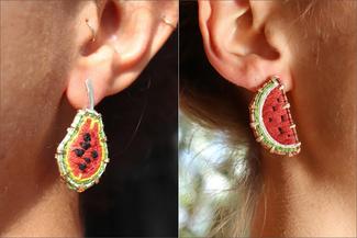 Pengelley.watermelon papaya earrings