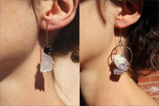 Pengelley.clear stone and shell earrings