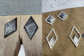 Vanaria.damascus blanks and silver frames
