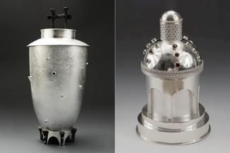 Wells.silver lidded containers