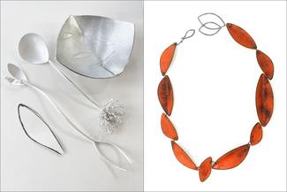 Werger.silve samples and red leaf necklace