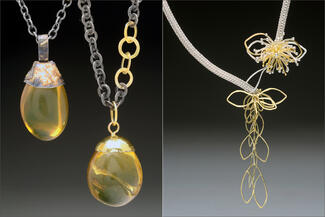Werger.gold and silver chain with yellow stones